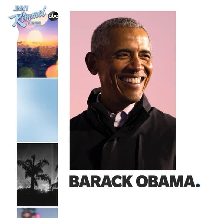 アメリカン・ブロードキャスティング・カンパニーのインスタグラム：「TONIGHT, former President @barackobama gives his first new late night interview on @jimmykimmellive at 11:35|10:35c! #Kimmel」