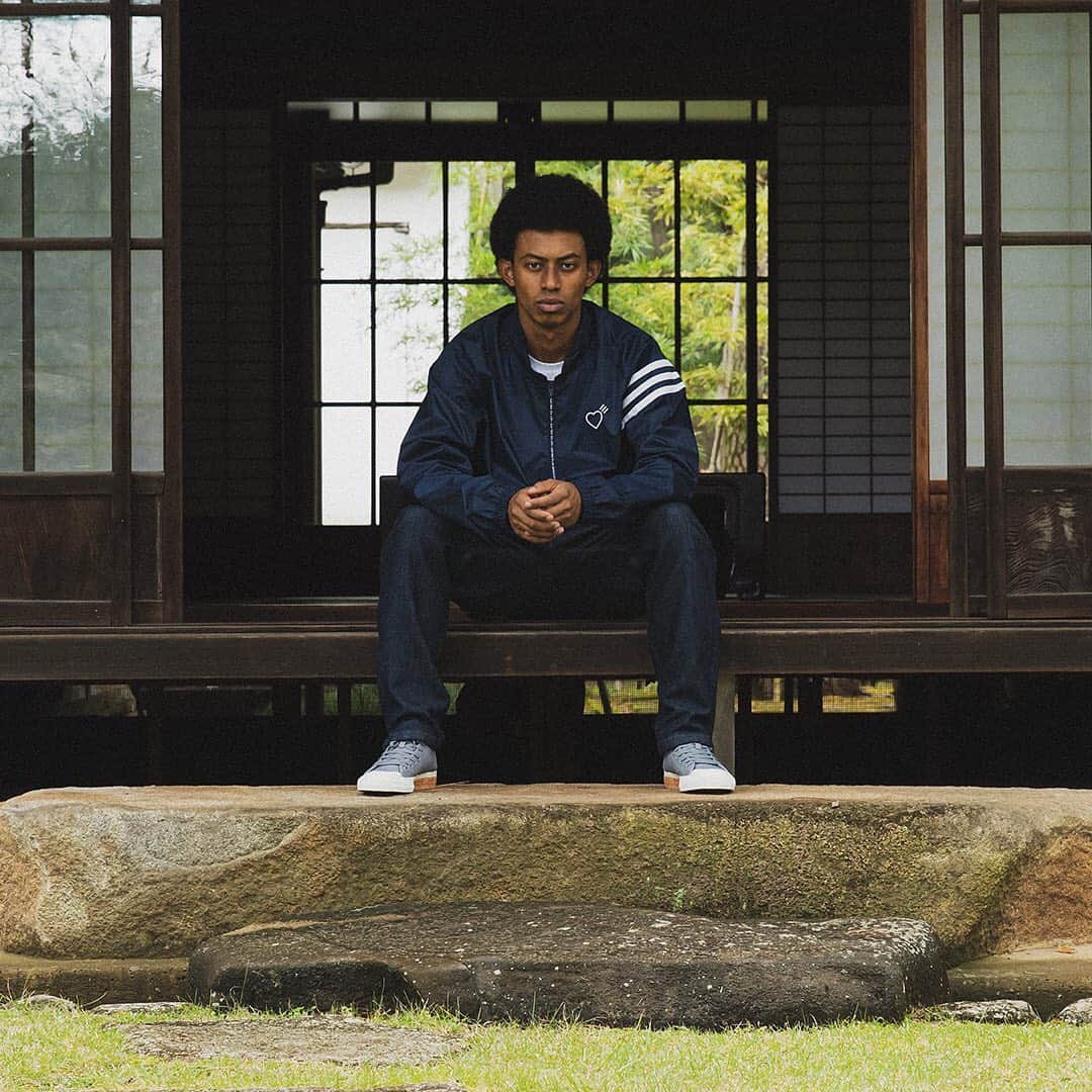 adidas Originalsのインスタグラム：「@nigo serves up a second helping of adidas Originals by Human Made.  The collection is crafted around the message “The future is in the past” - a nod to the interplay between sporting heritage and visionary design. It features two new footwear styles alongside a broad selection of apparel including garments equipped with inflation technology.   The full collection drops November 25th on adidas.com/HumanMade」