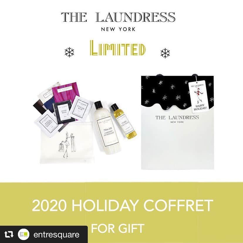 THE LAUNDRESS JPさんのインスタグラム写真 - (THE LAUNDRESS JPInstagram)「#repost @entresquare via @PhotoAroundApp  THE LAUNDRESS 2020 HOLIDAY COFFRET  ランドレスのホリデー限定セットが発売されました✴︎✴︎✴︎  ホリデー限定のオリジナルショッパーでお届け致します🎁  大切な方から、お友達へのギフトとして、お渡ししやすい限定価格でのご提供です。  タイプは全3種✨  ❏ホリデーセットM No.10 ホリデープライス¥5,000+tax 人気のNo.10の香りのデタージェントが、入ったシミ抜きセットです。  ❏ホリデーセットS classic ホリデープライス¥2600+tax ファブリックフレッシュとスタティックソリューション(静電防止)のセットです。 香りを男性に人気のclassicで揃えています。  ❏ホリデーセットS lady ホリデープライス¥2,600÷tax ファブリックフレッシュとスタティックソリューション(静電防止)のセットです。 classicとladyの２つの香りが楽しめます。  詳しい説明、商品のお求めはコチラから☟ https://www.entresquare.com/2020/11/13/ld_holidayset/  @thelaundressjp  #thelaundress #ザランドレス #ニューヨーク #entresquare #アントレスクエア #アントレックス  #雑貨 #輸入雑貨 #ライフスタイルショップ #ジェネラルストア #洗剤 #ランドリー #ファブリックミスト #しみ抜き #柔軟剤 #ハッピーホリデー #ホリデー #ホリデーギフト #クリスマスギフト #ギフト #お礼 #お返し #感謝の気持ち #今年も1年ありがとうございました #パッケージ #オシャレ #限定ショッパー」11月19日 19時02分 - thelaundressjp