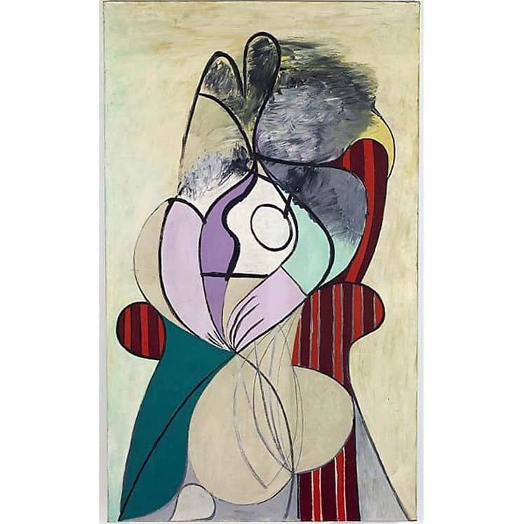 のインスタグラム：「#pablopicasso 👁👁 #womaninaredarmchair  #1931」
