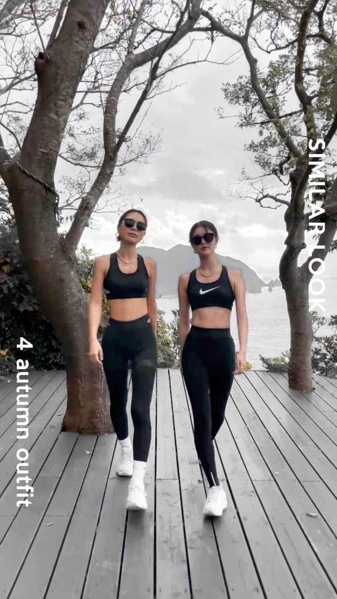 影山可蓮のインスタグラム：「・ ・ Autumn fashion similar look 4coordinate 🍂 ・ ・ 撮影で伊豆に来ています！一緒に来たYuikoとシミラールックコーデを撮ってみました🎥 いい感じに撮れた~✌🏼🖤🖤 ・ ・ 👯‍♀️ @yuiko_miyagawa  🎥 @shogo_insta  💻 me  ・ ・ #outfit #ootd  #instafashion #minimalstyle #minimalfashion #classicstyle #simpleoutfit #everydaylook #おそろコーデ #シミラールック  #コーデ #コーディネート #今日のコーデ #私服」