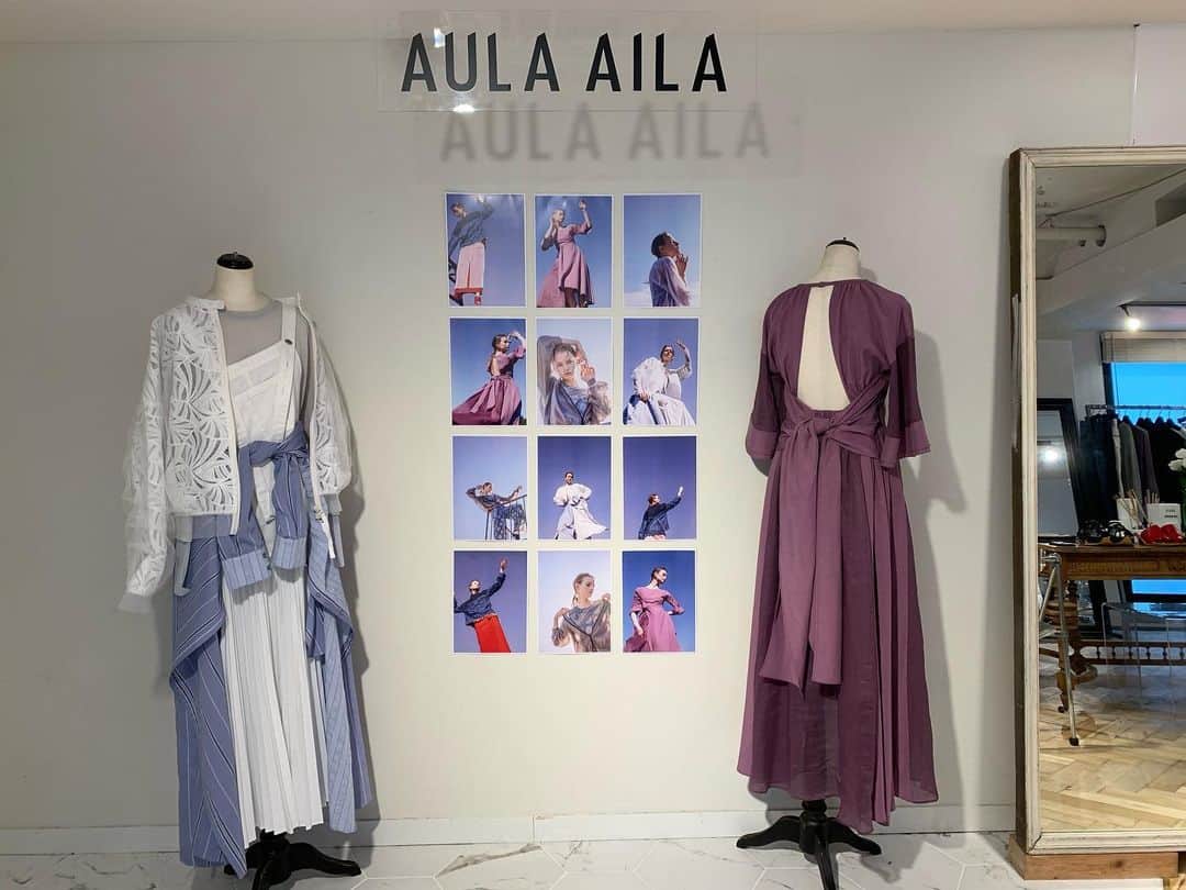 久松郁実のインスタグラム：「﻿ ﻿ ﻿ 🍃AULA AILAのSS展示会🍃﻿ ﻿ 素敵な春服が沢山で﻿ 「かわいー！かわいー！」﻿ ってずっと言ってました！！笑﻿ ﻿ 届くの楽しみだな〜♡  #aulaaila」