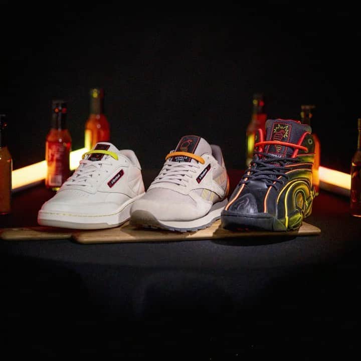 Reebok classicのインスタグラム：「Pour yourself a glass of milk, the hottest drop of the year is here. Reebok x Hot Ones. New in the hot seat. Link in bio.」