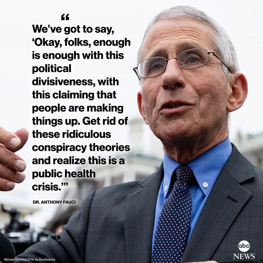 ABC Newsさんのインスタグラム写真 - (ABC NewsInstagram)「LATEST: Dr. Anthony Fauci says his "frustration" with those not taking the pandemic seriously "borders on pain": "This is a public health crisis." ⁠ ⁠ Read the latest on the COVID-19 pandemic at LINK IN BIO. ⁠ ⁠ #anthonyfauci #covid19 #coronavirus」11月20日 0時25分 - abcnews