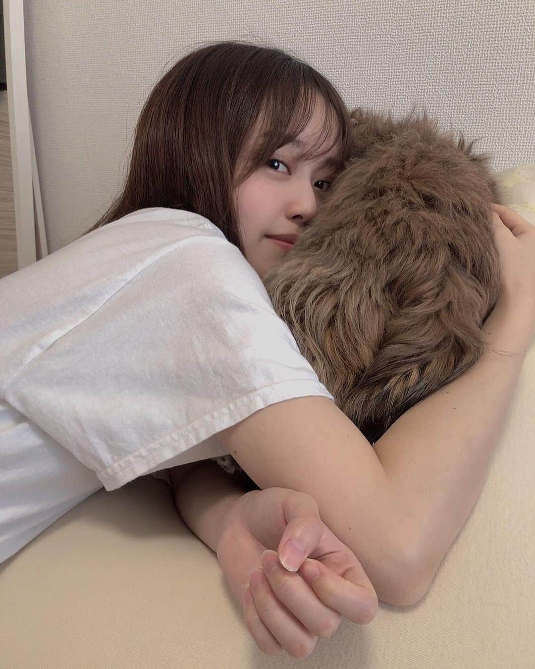 日岡なつみのインスタグラム：「毛と私👩‍❤️‍💋‍👩  すみれ♀MIX犬(シーズー×トイプードル) #しゅみれぐらむ   #犬 #シープー #トイプードル #シーズー #ミックス犬 #いぬすたぐらむ🐶 #dog #dogstagram #instadog」