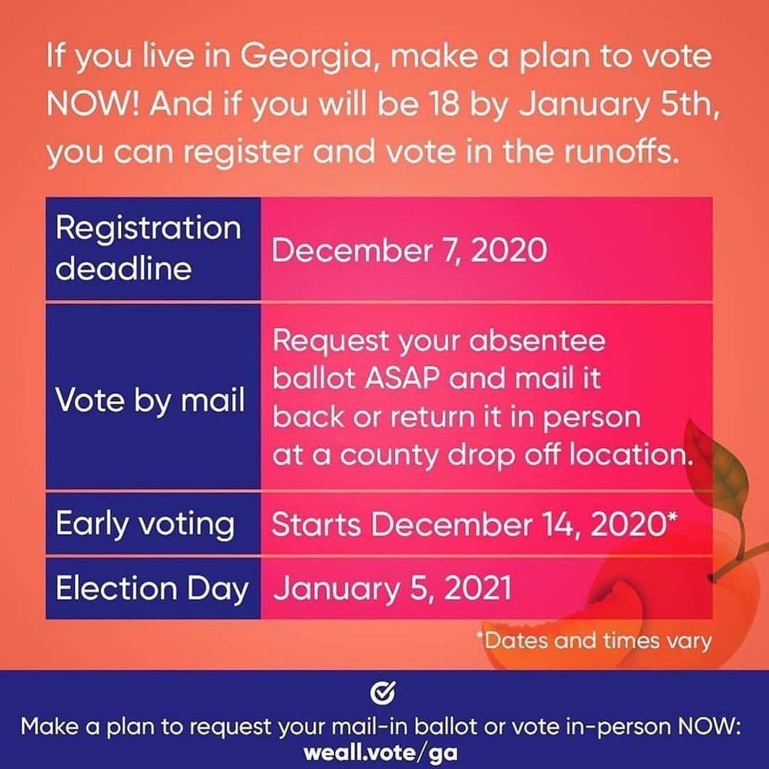 ヴィオラ・デイヴィスさんのインスタグラム写真 - (ヴィオラ・デイヴィスInstagram)「Make sure your friends and fam in Georgia are #registeredandready for the runoff elections. Continue to make your voices heard and show up for democracy! PS: if you’re in Georgia and you turn 18 before Jan 5, 2021, you can register to vote and cast your first ballot in the runoffs! Once again, It’s time to pull up for your community, for your state, and for the country. #whenweallvote 🔁@traceeellisross」11月20日 10時50分 - violadavis