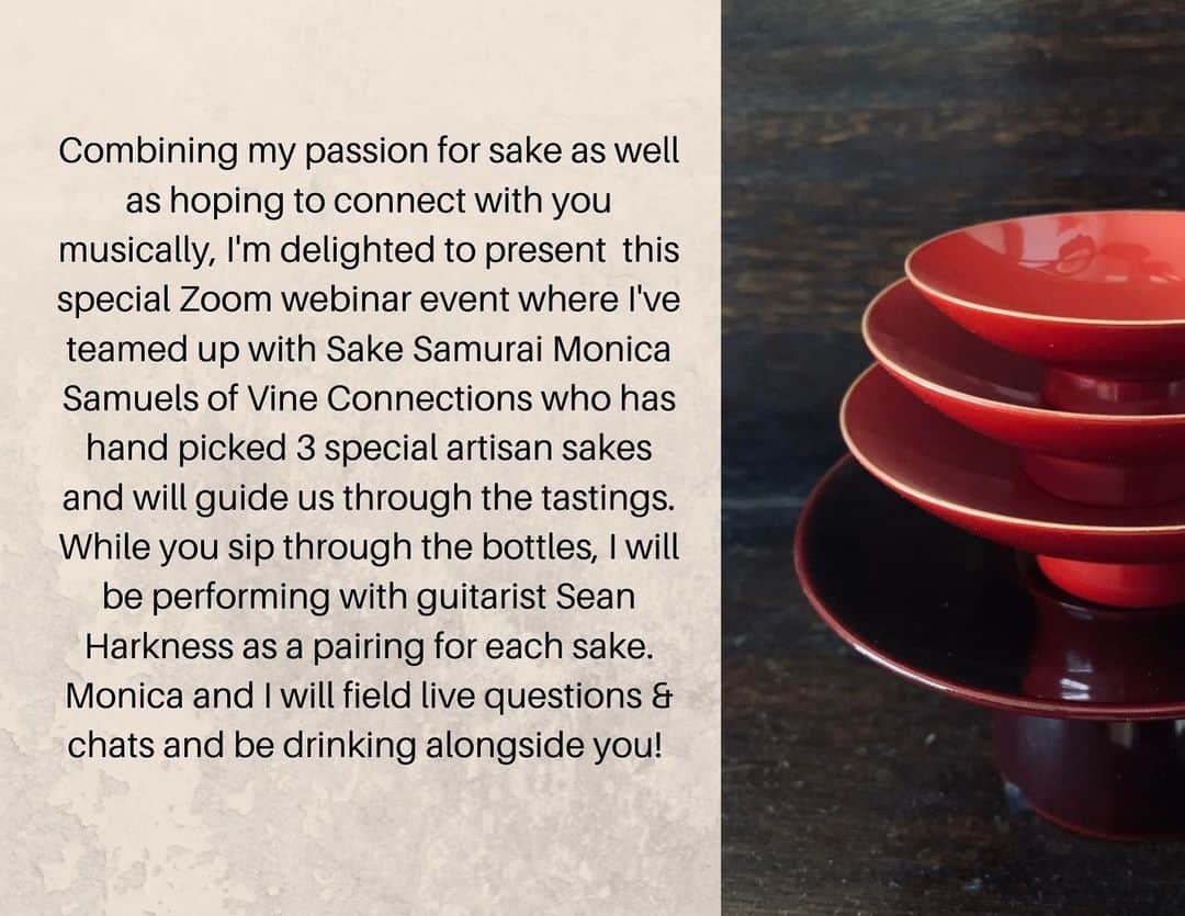 Monday満ちるさんのインスタグラム写真 - (Monday満ちるInstagram)「Super excited to announce the SAKE + MUSIC Zoom Webinar Event on December 17th 8pm EST with moi on the music front accompanied by @harksongs and the sake selection and tasting guided by @msamuels1212 - link to sign up in my profile. Let’s sake together!」11月20日 11時18分 - mondaymichiru