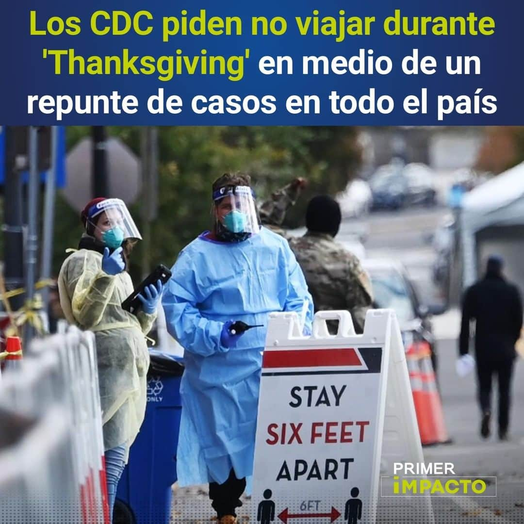 Primer Impactoさんのインスタグラム写真 - (Primer ImpactoInstagram)「Los #CDC piden no viajar durante #Thanksgiving en medio de un repunte de casos en todo #EEUU.  Mientras se acerca la temporada invernal, el país continúa registrando peligrosos récords diarios de nuevos casos de #coronavirus.   El país superó las 250,000 muertes, la #vacuna de #AstraZeneca también luce segura y 900 empleados de Clínicas Mayo se infectan.  Más de esta noticia en el link de nuestra biografía.  #PrimerImpacto.」11月20日 2時48分 - primerimpacto