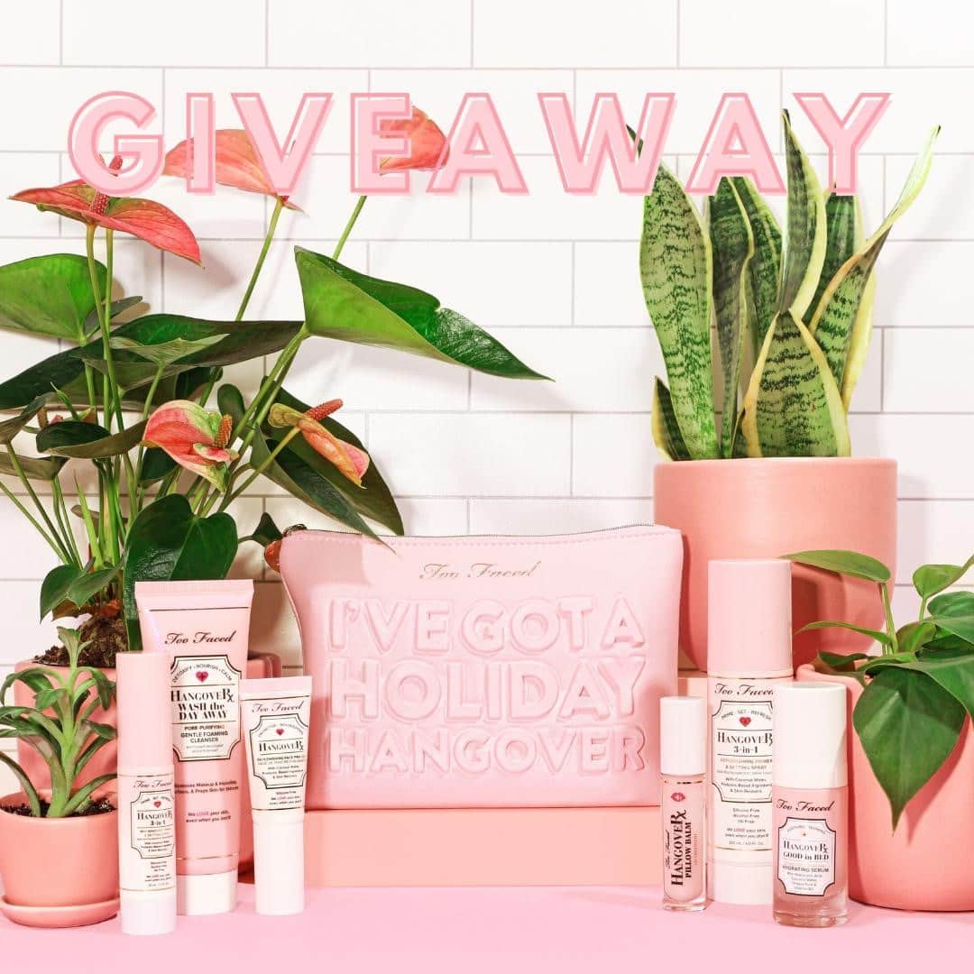 Too Facedのインスタグラム：「GIVEAWAY! 🎉 We’re SO excited to partner with our friends @thesill to give TWO lucky babes a self-care prize pack to help you get ready for the Holidays! ❄️⁣ ⁣ Prize pack includes: A $250 @thesill gift card, I’ve Got A Holiday Hangover Set, Wash the Day Away Cleanser, Good In Bed Serum, and a Hangover 3-in-1 Setting Spray!⁣ ⁣ HOW TO ENTER:⁣ ✨ LIKE & SAVE this post⁣ ✨ FOLLOW @thesill, @jerrodblandino, and @toofaced⁣ ✨ TAG 2 besties (they must be following, too!)⁣ ✨ For additional entries comment with a 💖 on our most recent posts!⁣ (US ONLY) Giveaway ends 11/22 & the winners will be contacted via DM. GOOD LUCK! #giveaway」