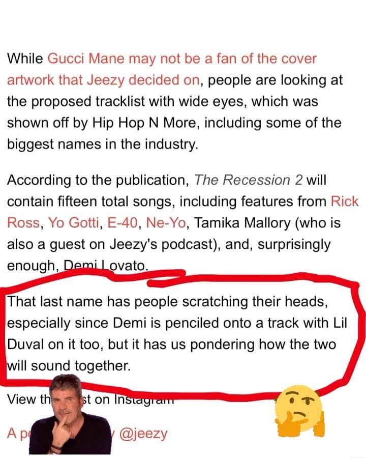 リル・デュヴァルのインスタグラム：「Me @jeezy and @ddlovato 🤔🤔🤔🤔🤔🤔🤔🤔🤔」
