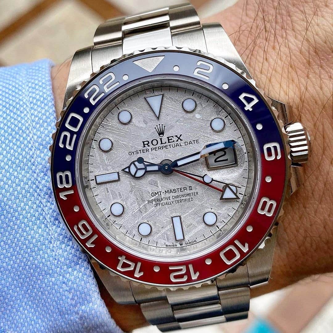 Daily Watchさんのインスタグラム写真 - (Daily WatchInstagram)「Meteorite dial 👀🔍 Rolex GMT-Master II Pepsi in White Gold Ref 126719BLRO. Photo by @wantedwatch」11月20日 3時10分 - dailywatch