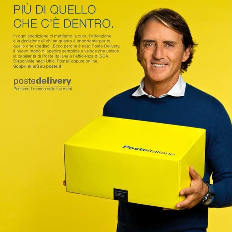 ロベルト・マンチーニのインスタグラム：「@posteitaliane 🇮🇹🇮🇹poste delivery portiamo il mondo nelle tue mani  #adv」