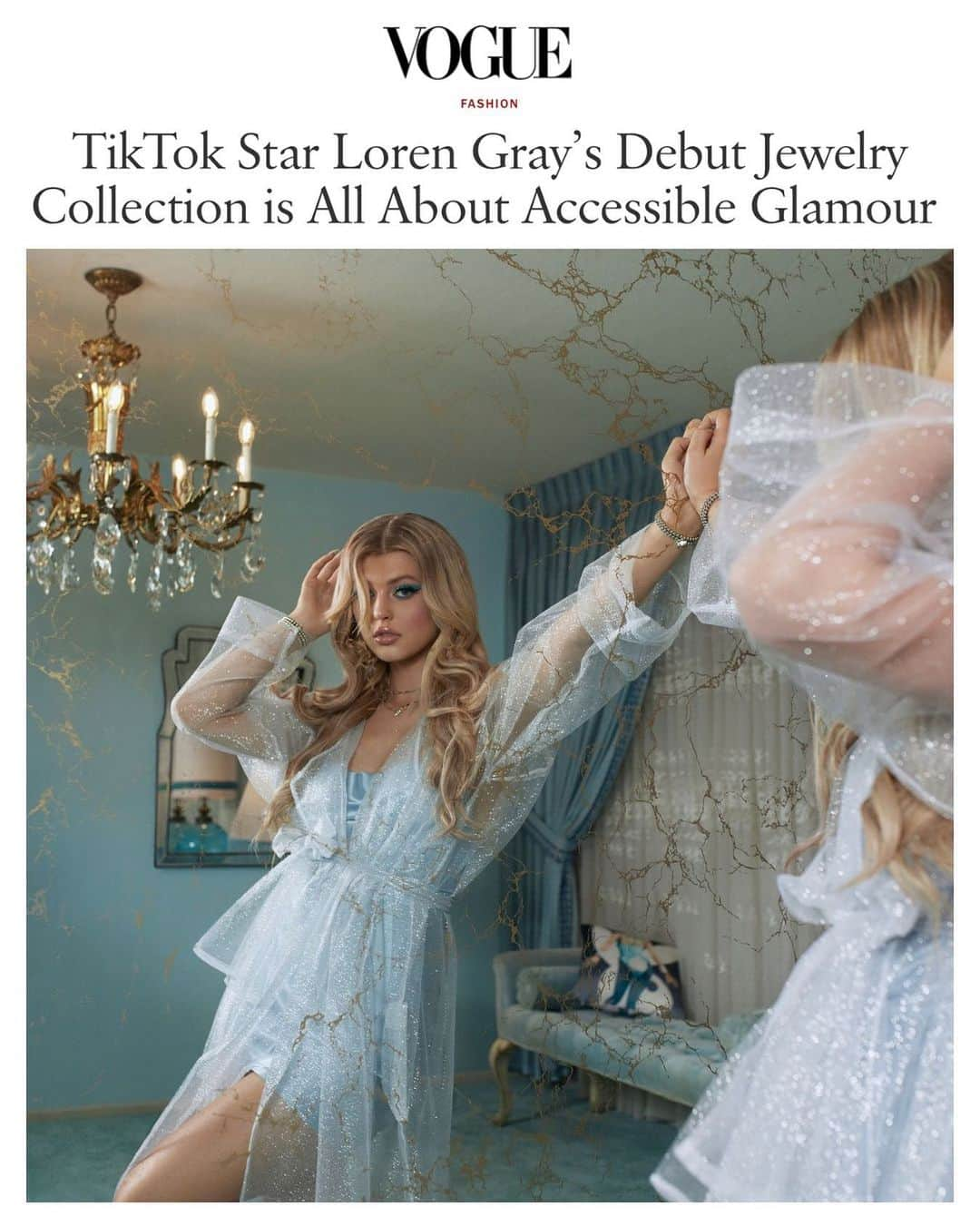 ローレン・グレイさんのインスタグラム写真 - (ローレン・グレイInstagram)「y’all can we talk about how @voguemagazine just premiered my new jewelry brand 🥺🥺🥺 thank u @okjanelle for the incredible feature and to my entire team for making all of this possible . @andalways droppin dec 3 get readyyyyy🤍🪐」11月20日 4時49分 - loren