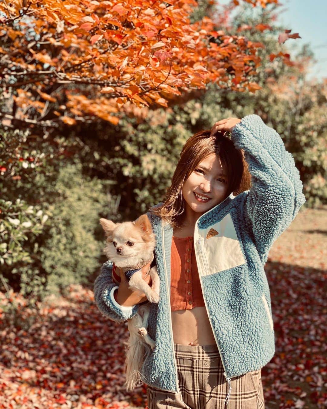広野あさみのインスタグラム：「🍁💛🐕🐾 @billabongwomensjp」