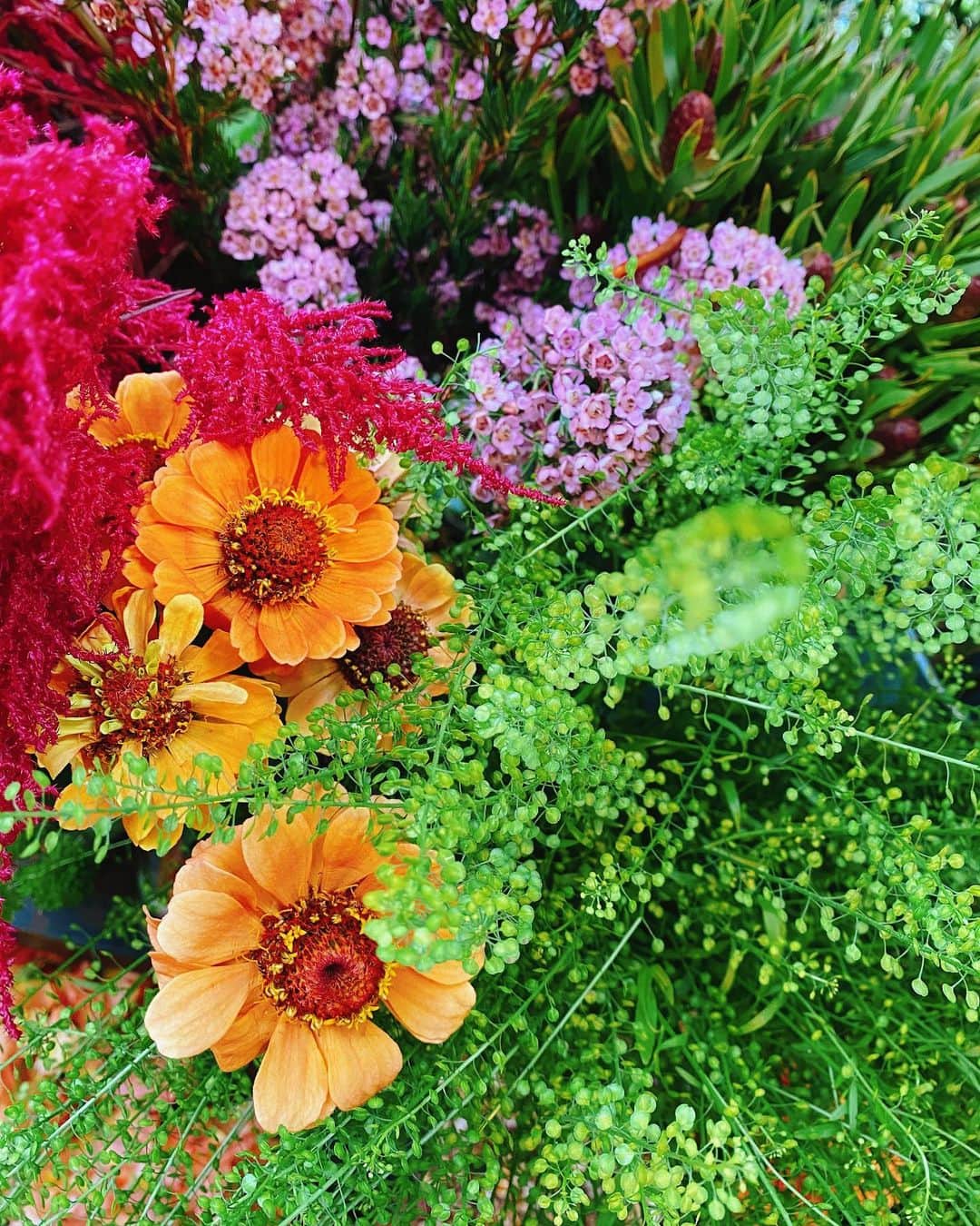 イアリサのインスタグラム：「週に１回値段を見ずに好きな花を全部買うっていうルーティンを作っているのだけども、これが最高に私に合ってて、私のメンタル安定剤💐💊 . お花が大好き🌼🌸 . #テレビ付近に花たちを分けて置くんだけど相方に祭壇みたいになってるよって言われた」
