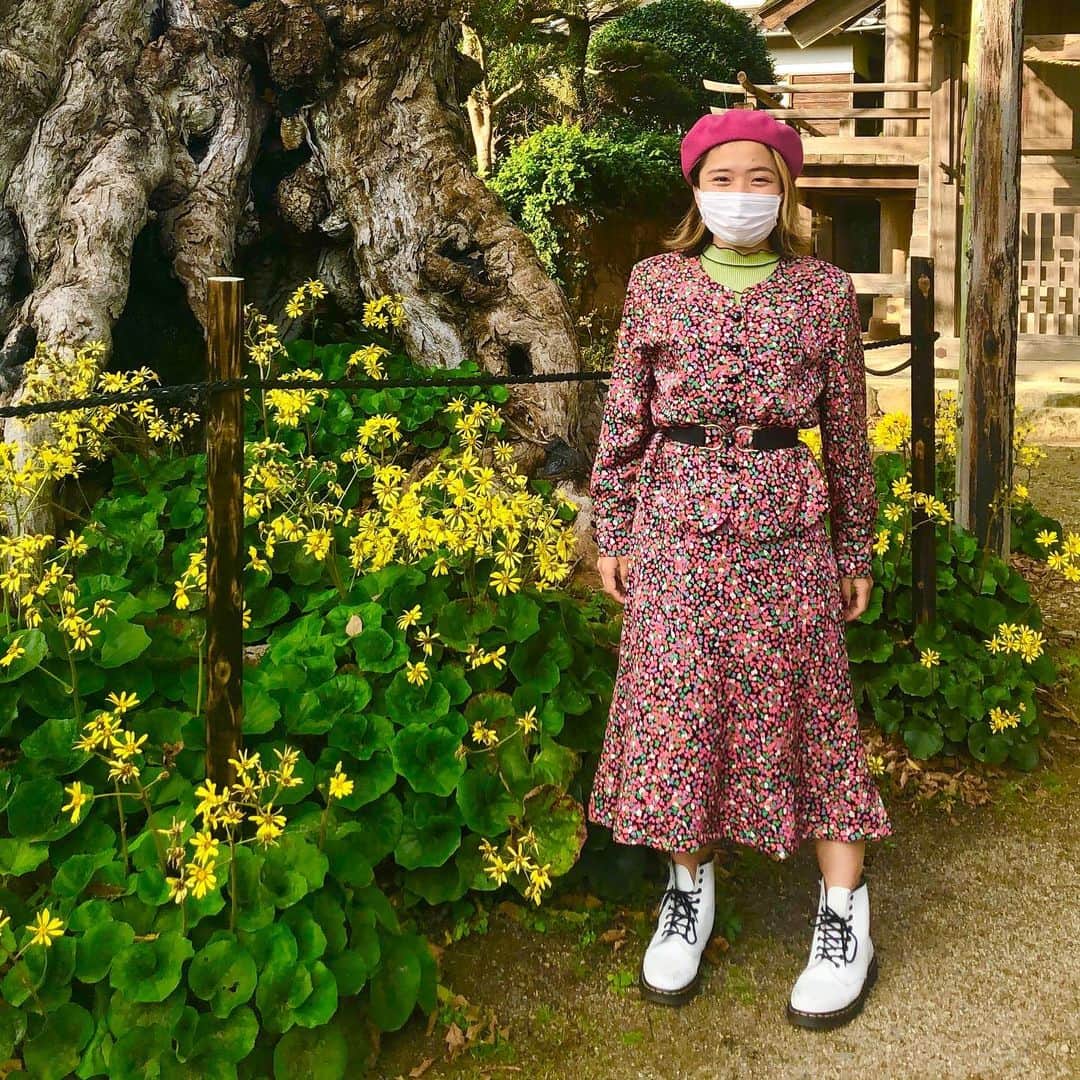 森山あすかさんのインスタグラム写真 - (森山あすかInstagram)「肩パッドガンガンちゃん💋 #今日のコーデ #古着#パワースポット#セットアップ#命主社#出雲大社#ファッション#fashion」11月20日 15時46分 - moriyama__asuka