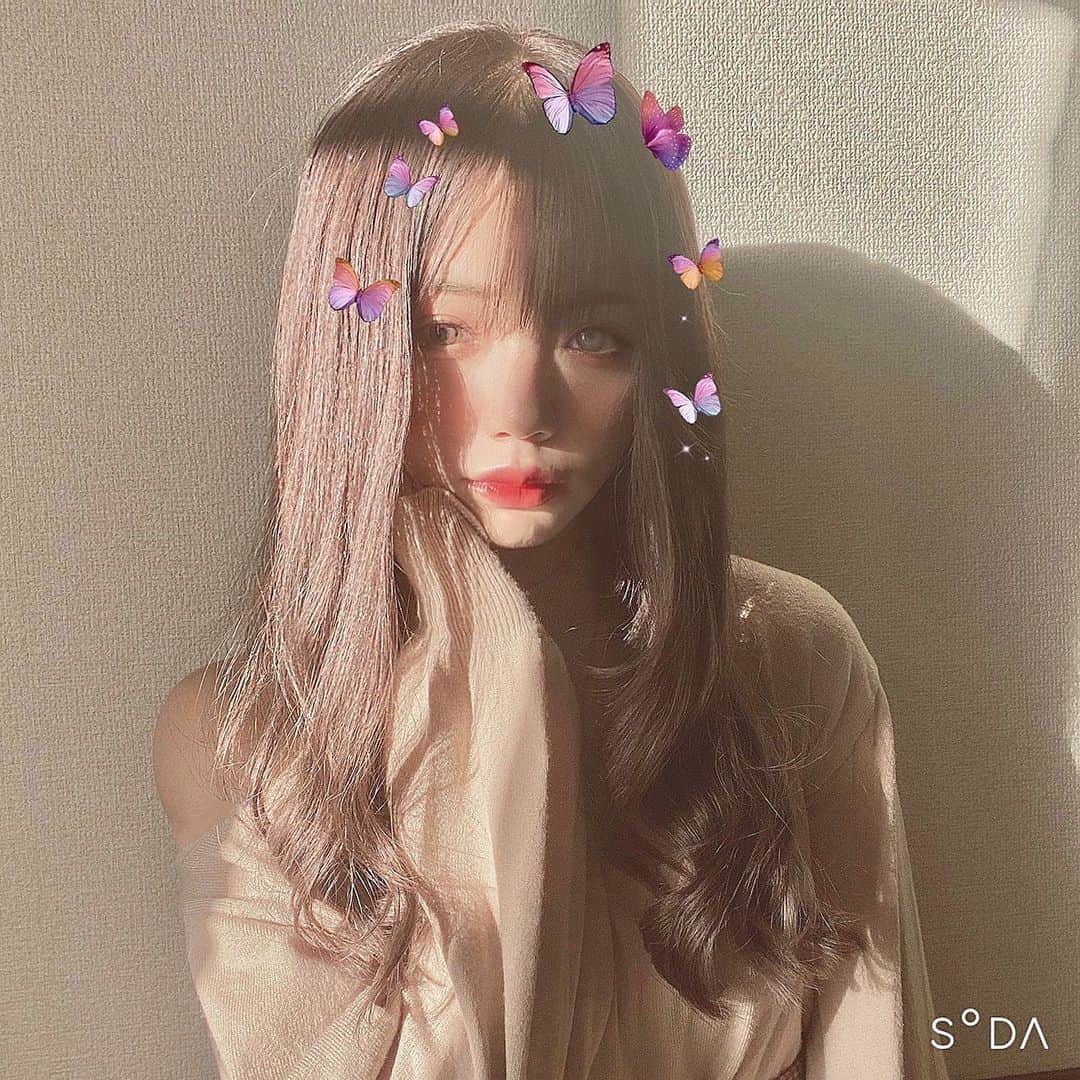 大橋あかりさんのインスタグラム写真 - (大橋あかりInstagram)「蝶々と色素薄いメイクにしてくれるSODAのフィルタかわいい𓂃໒꒱ ・ #SODA #盛り方は自分次第」11月20日 17時33分 - apple_8ss