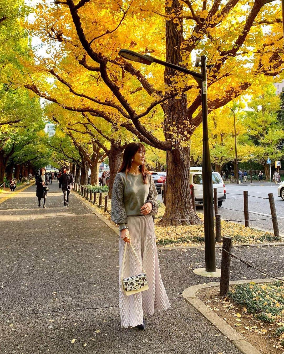 mii_stagramさんのインスタグラム写真 - (mii_stagramInstagram)「🍂🍁🌾🍄 . 先週はドンヨリ天気で残念だった #神宮外苑いちょう並木  の写真📸 . 今日の夕方少し寄ったら 銀杏の絨毯が凄かったよ💛 しかし凄い人だった𓀠𓀠𓀠𓀠𓀠 . . ୨୧┈┈┈┈┈┈┈┈┈┈┈┈୨୧ . @artesoie_official  @artesoie_reika ヘリンボーンプリーツロングスカート 大好きなマキシ丈、光沢感あるデザイン 上品で華やかに魅せてくれます💕 . こちらのスカートは 明日。11月21日土曜日13時〜14時 番組名 アルテソワ @qvc_japan で放映されますよ📺 . 公式オンラインショップより お得にお買い物なQVC限定価格で登場✨✨ . 公式サイトで使える 10%OFFクーポン🉐 コード▹▸﻿miyuki0419karemari . ୨୧┈┈┈┈┈┈┈┈┈┈┈┈୨୧ . @famzon_official @famzon_me  お買い物のプロモコード入力 10%OFF♡ （　fmz01amb ） 2020年11月30日まで . ୨୧┈┈┈┈┈┈┈┈┈┈┈┈୨୧ . 🧥 @kikuchi_ryoko  @kikuchi.ryoko  👚 @lamode_official  @stanza_dolce 👜 @florist_zozotown #バッグはflorist  👂🏻 @sweets.strawberryice.18  ୨୧┈┈┈┈┈┈┈┈┈┈┈┈୨୧ . .  #famzon ﻿#ファムゾン ﻿#着せ替えヒール ﻿#pr ﻿ #ヒール ﻿#靴 ﻿#レディースアパレル ﻿#styling ﻿#famzon_me #artesoie #artesoielady  #artesoie_reika  #artesoie_official #qvc#コーデ#ファッション#シンプルコーデ#きれいめコーデ #きれいめファッション#コート#40代ファッション #40代コーデ #おしゃれさんと繋がりたい  #風景#景色#紅葉#銀杏#ポートレート ✩ ⋆ ✩ ⋆ ✩ ⋆ ✩ ⋆ ✩﻿ ⋆ ✩ ⋆ ✩﻿ 見て下さった方(*´︶`*)♡Thanks!🍀*゜」11月20日 18時27分 - miyuki.0419.karemari