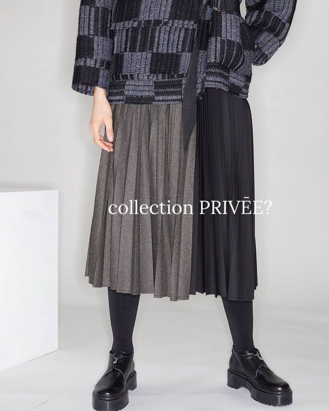コレクションプリヴェのインスタグラム：「collection PRIVĒE? FW 20-21 #collectionpriveeofficial  • • • • • #totallook #newcollection #fw2021 #fashionista #rtw #love #iconic #plissé #contemporary #madeinitaly」