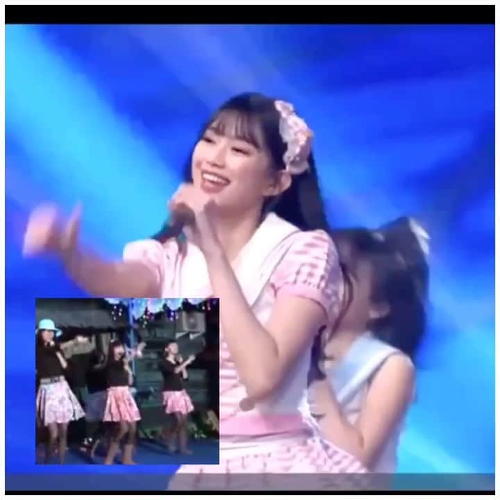 マリア・ゲノフェフア・ナタリア・デシー・プルナマサリ・グナワンのインスタグラム：「Dulu membawakan lagu ini sebagai member grup dance cover, sekarang berkesempatan membawakan lagu ini sebagai member idol group JKT48.  We all keep dreaming, and luckily dreams come true 😇🙏🏻🤗💙」