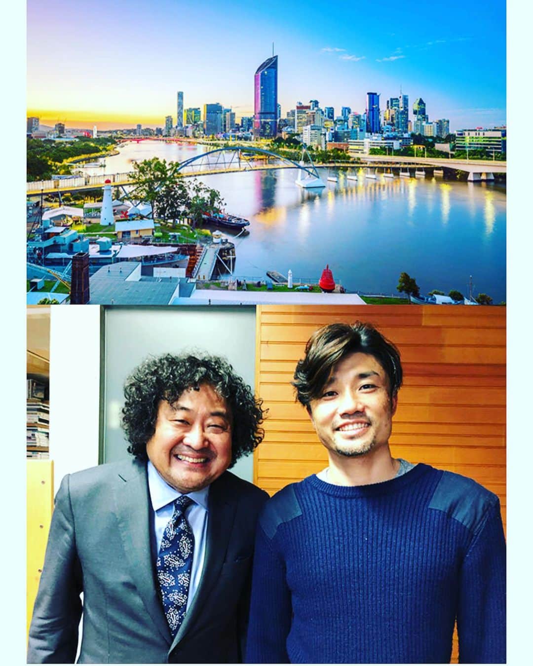 末續慎吾のインスタグラム：「﻿ ﻿ ファンキートーク﻿ ﻿ ﻿ 葉加瀬さんと、﻿ ﻿ ファンキートーク。﻿ ﻿ ファンキーとは、﻿ ﻿ イカしたとか型破り的な意味らしい。﻿ ﻿ ベイビー。﻿ ﻿ アース。﻿ ﻿ #EAGLERUN末續慎吾＃陸上#かけっこ#オリンピアン#ファンキー#葉加瀬さん素敵#君もファンキー#僕はアース#ラジオは楽しかばい#今夜19時から#J-WAVE#ANA WORLD AIR CURRENT#tarohakase﻿ ﻿ J-WAVE (81.3 FM)﻿ 葉加瀬太郎さんのラジオ番組﻿ 「ANA WORLD AIR CURRENT」﻿ 今夜、19：0.0〜19：54 放送﻿ ﻿ https://www.j-wave.co.jp/original/worldaircurrent/﻿ ﻿」