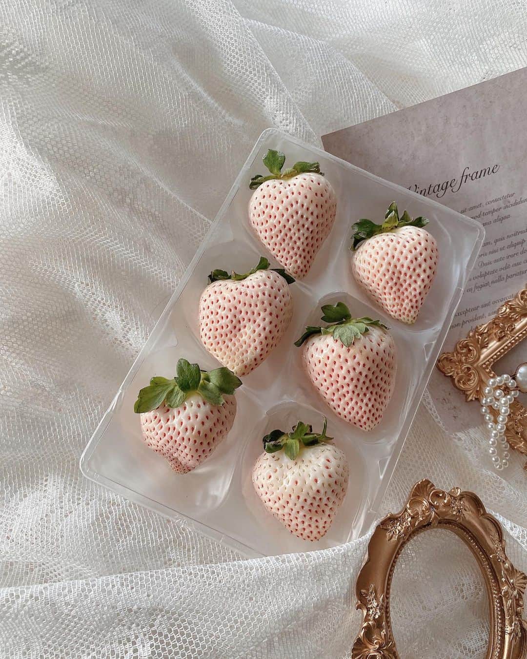 徳本夏恵（なちょす）さんのインスタグラム写真 - (徳本夏恵（なちょす）Instagram)「﻿ ﻿ ﻿ ﻿ bisの編集長さんから撮影の差し入れで頂いたミルクみたいな冬にぴったりの真っ白の苺さん。﻿ とっても可愛くて綺麗で見惚れてしまった。﻿ 味もとっても甘くて美味しかった🤍💍﻿ ﻿ ﻿ ﻿ ﻿ ﻿ ﻿ #bis#strawberry#cute#🍓﻿」12月19日 17時42分 - nachos_kimono