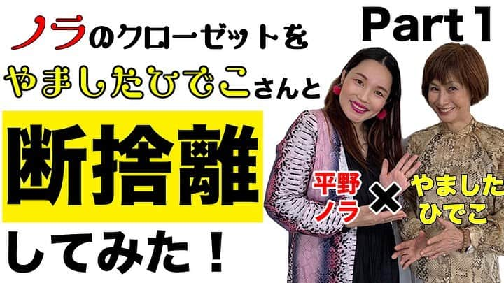 平野ノラさんのインスタグラム写真 - (平野ノラInstagram)「断捨離の提唱者のやましたひでこさんとノラ宅のクローゼットを一緒に断捨離しました！ 本日YouTubeにPart①〜③まで動画UPされてりので観てね❤︎ 大掃除のやる気スイッチ入れて一緒にレッツ断捨離💡  #やましたひでこ #平野ノラ #断捨離 #バブリー片付け #YouTube #平野ノラチャンネル」12月19日 18時55分 - noranoranora1988