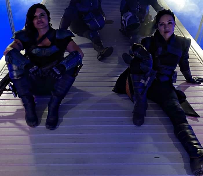 ジーナ・カラーノのインスタグラム：「One of my favorite pictures with @mingna_wen most definitely a mood. ✨#themandalorian #fennecshand 🦊 #caradune ❤️」