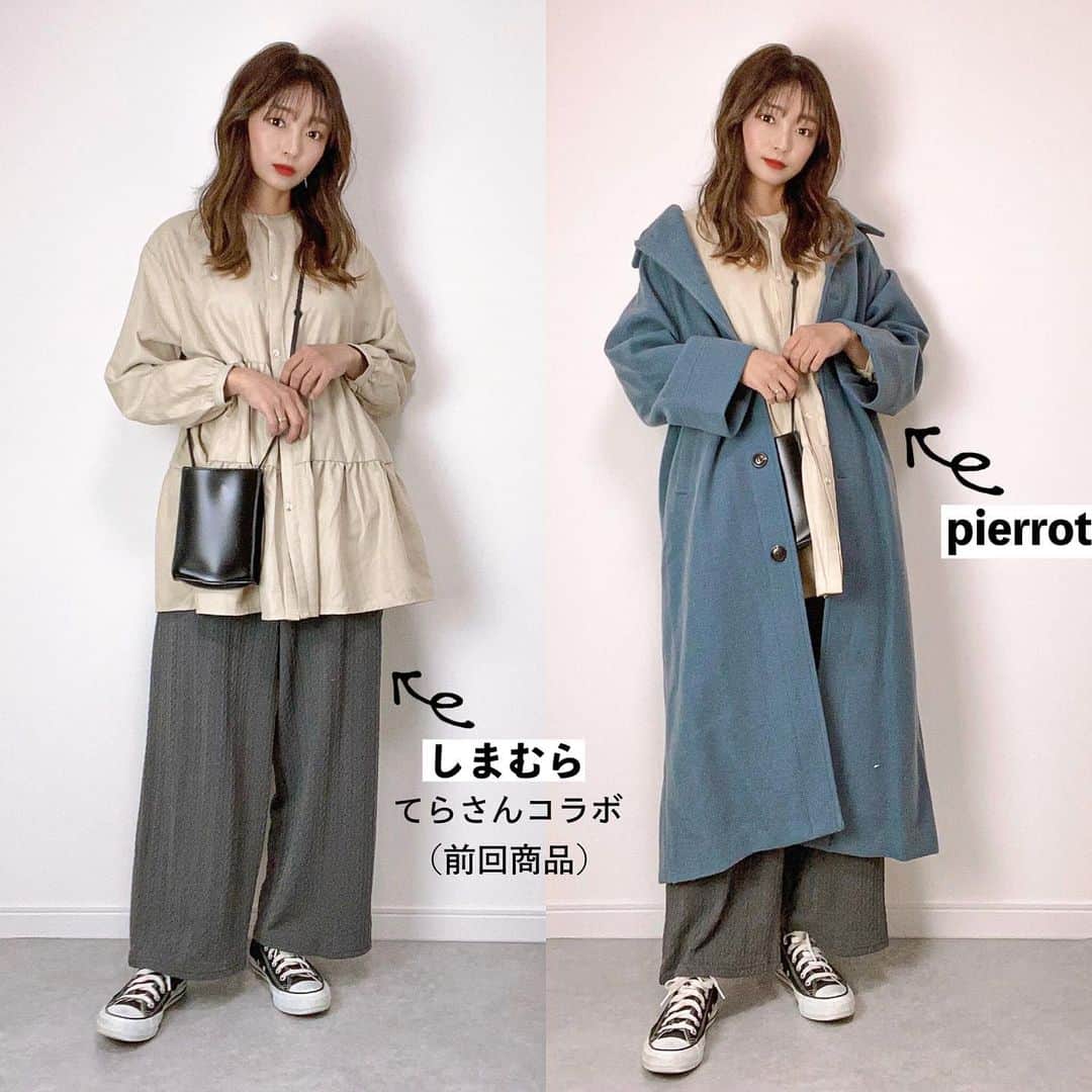 Sakiさんのインスタグラム写真 - (SakiInstagram)「・ しまむら×てらさんコラボ @grshimamura @terawear terawear emu 🌿🌿🌿 本日19日発売の新作、購入品の ティアードチュニック着回ししました🥸🌸 ・ ￥1,790+税 Mサイズ 品番 511-0040 中肌色 ・ 着回し6コーデ組みました🐻‍❄️🤎 ・ それぞれの服のメーカーはタグ付けと 文字入れしておきました🥰 ・ ・ Mサイズでちょうどよかったです✨(155cm) 冬も着られるコーデュロイぽい生地⛄️❄️✨ でも柔らかいし着心地がほんといい…🥺💕 今の季節は中にハイネック着てもいいかな♡ ベージュとオフホワイトがあって 私はベージュのほうにしました😆🙌🏻💗 ・ ・ ・ ・   #コーディネート #ママコーデ #ママファッション #お洒落さんと繋がりたい #低身長コーデ #プチプラコーデ #きょコ #今日のコーデ #着回しコーデ #しまむら #しまパト #gu #uniqlo #ママリ  #ティアードブラウス #しまむら新作 #しまむら購入品 #0歳児ママ #コーデ #しまむらパトロール #韓国ファッション #terawearemu #しまむら新作 #てら族 #てらさんコラボ #しまむらコーデ #てらさん #てらさん好きな人と繋がりたい」12月19日 21時07分 - ____sappi____