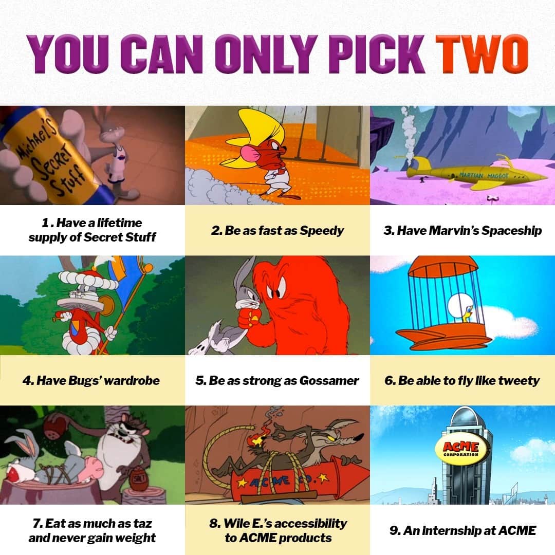 Looneyさんのインスタグラム写真 - (LooneyInstagram)「y'all u can only pick 2 of these traits! Drop ur answers below ⬇️」12月16日 2時00分 - looneytunes