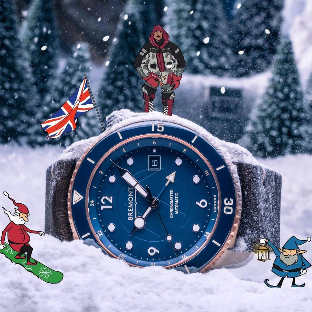 のインスタグラム：「On the third day of #Christmas , Bremont sent to me…⁠⠀ ⁠⠀ The Bremont Project Possible, a watch that commemorates Bremont Ambassador, @nimsdai , record-breaking feat of climbing Earth’s 14 tallest mountains in 7 months. This titanium and bronze timepiece is limited to 300 pieces.⁠⠀ ⁠⠀ Tap our LinkInBio to discover the full story behind the Bremont Project Possible.⁠⠀  Illustrations @oliriches  ⁠⠀ #bremont #bremontwatches #extreme #adventure #everest #mountain #mountaineering #actionwatch #nature #travel #hiking #mountains #explore #snow #watchaddict #luxury #dailywatch #mybremont」