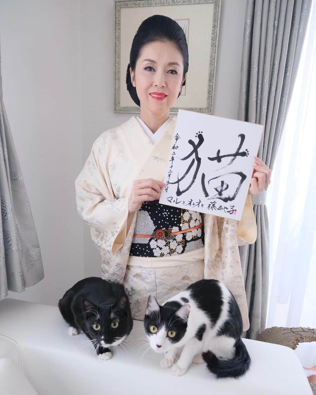 藤あや子さんのインスタグラム写真 - (藤あや子Instagram)「今年の漢字 『猫』　  #今年の漢字 #猫 #一択 #2年連続」12月15日 18時57分 - ayako_fuji_official