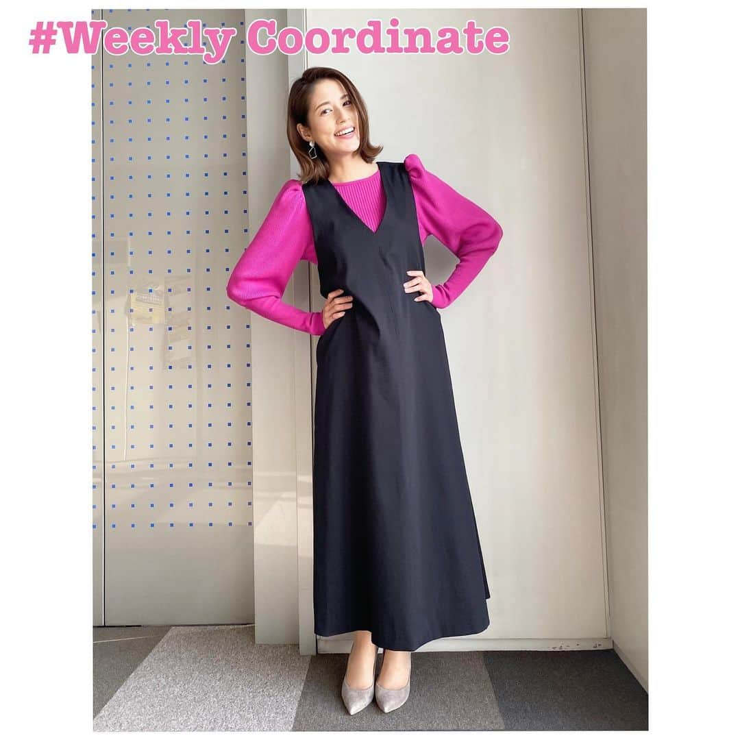 永島優美さんのインスタグラム写真 - (永島優美Instagram)「* 👗Weekly Coordinate（12/7-）👠 * 先週の衣装です。  最近、ジャンパースカートの日は 特に気分が上がります🥳 私服であまり着ないからかなぁ🙃 * - - - - - - - - - - - - - - - - - - - - - - - 👗#weeklyコーデ （Mon＆Tue ▶︎ Wed＆Thu ▶︎ Fri＆Sun） #coordinate #めざましテレビ #ジャンクスポーツ」12月15日 19時07分 - yuumi_nagashima