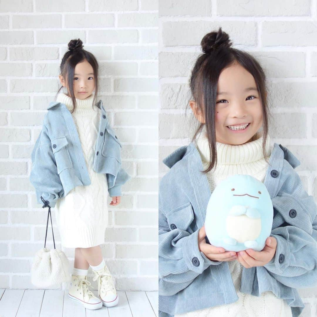 Saraさんのインスタグラム写真 - (SaraInstagram)「. すみっコーデ♡ . とかげ💙 . jacket ▶︎ #jeanasis one-piece ▶︎ #branshes  shoes ▶︎ #converse  bag ▶︎ #urbanresearchdoors  . #ootd #kids #kids_japan #kids_japan_ootd #kjp_ootd #kidsfahion #kidscode #kidsootd #kidswear #キッズコーデ #キッズファッション #インスタキッズ #ニットワンピース #コーデュロイジャケット #ボア巾着 #すみっコーデ #すみっコぐらし #すみっコぐらしのいる生活 #ライブドアインスタブロガー」12月15日 20時48分 - sarasara718