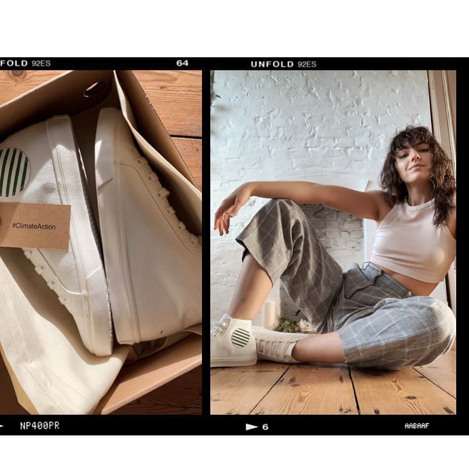 Amelia Zadroのインスタグラム：「Going live in 20 min with Sam from @elliottfootwear to chat about about how they created a CLIMATE POSITIVE IMPACT SHOE ! Thrilled to have the opportunity for this conversation. Join us for a peak into the journey of creating sustainable fashion 🌱💫」