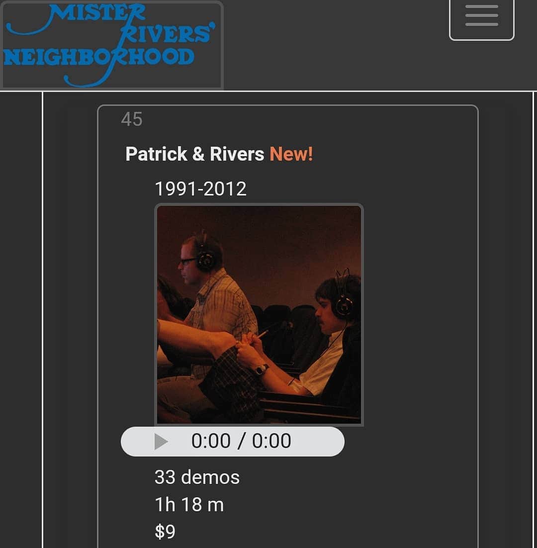 リヴァース・クオモのインスタグラム：「I added two new bundles of demos this week. One of me and Weezer's Patrick Wilson. And the other with Daniel and Ryen from Ozma. Come visit us in Mr Rivers Neighborhood. www.riverscuomo.com/demos. #mrrivers」