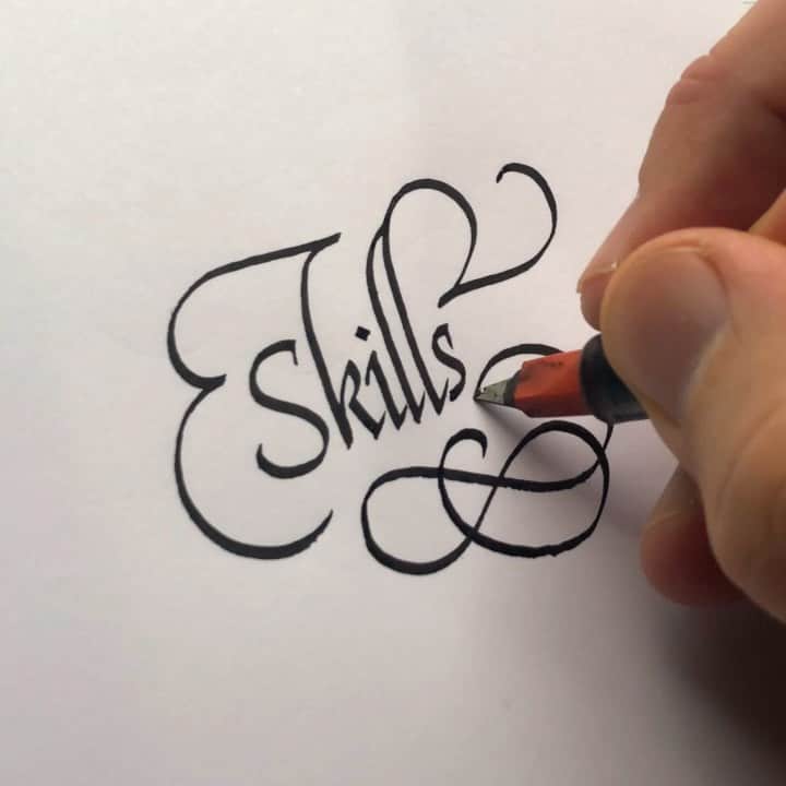 Seb Lesterのインスタグラム：「Skills ✍️🙂👍 #ad #skills #parallelpencalligraphy #pilotparallelpen #parallelpen #calligraphy #lettering #Pilotpen #Pilotpens」
