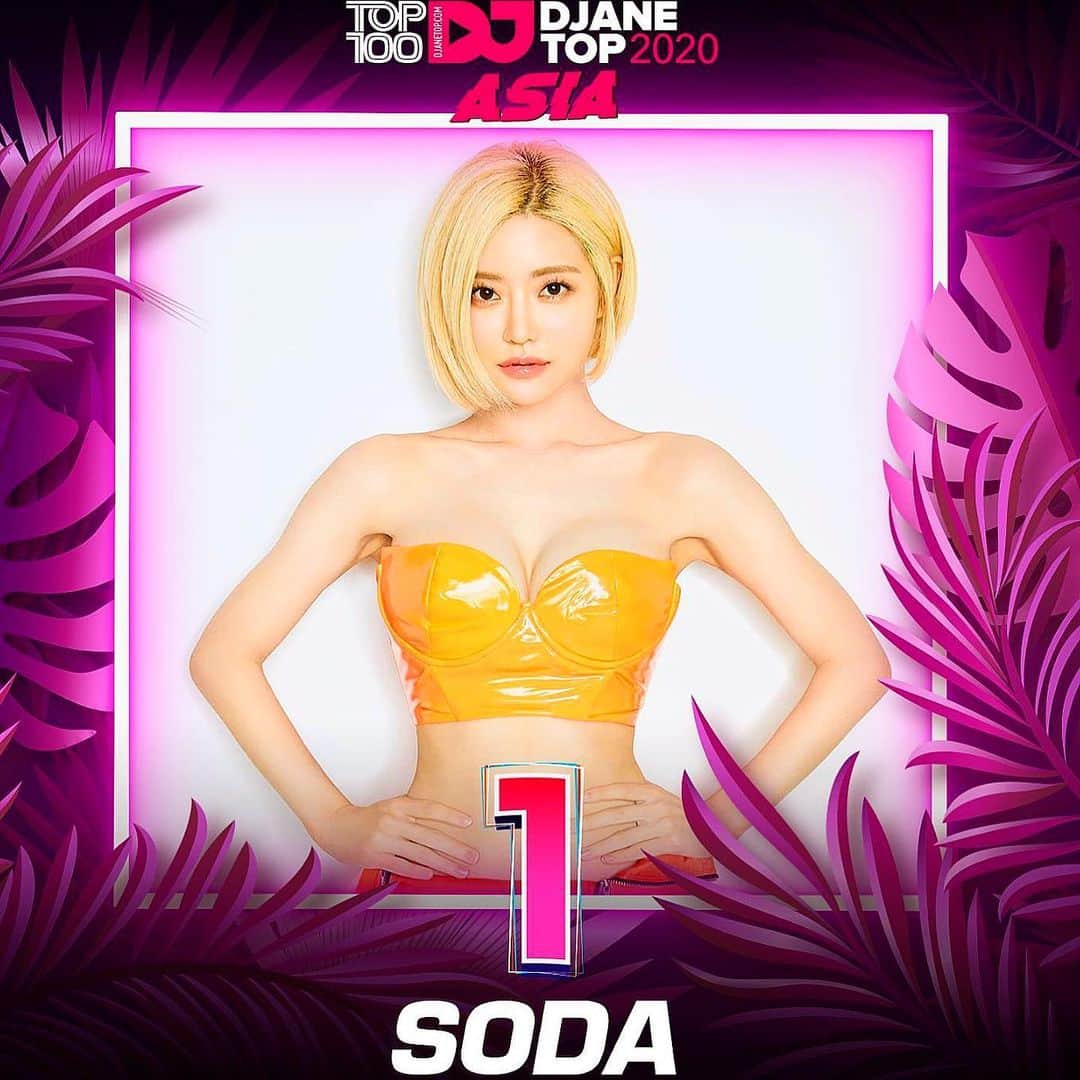 のインスタグラム：「안녕하세요~소다에요👩🏼💕💕전세계 여자 디제이 중 아시아 1위🥇!!!!!! 전세계 9위🥳🥳! 했어요!!!!! 코로나로 인해서 제 첫번째 미국 투어가 취소되고 그 이후로도 많은 투어들이 취소되어서 슬펐지만 전세계 수많은 라이브 이벤트에 초대되어서 라이브로나마 여러분을 만날 수 있어 행복했어요 🥺❤️ 모두 건강 조심하시고 우리 곧 다시 만나요...❤️#dj소다❤️  TOP 100 the best Djane of the World! 1st in Asia🥇 and 9th in the world🎉 Thank you for your love and support despite the pandemic situation! Even though I had to cancel my first US tour and also a lot of events got canceled because of COVID-19... but I was lucky enough to meet you all through many live streaming events... and that makes me happy 🥰 Please take care of your health and be safe🥺 I hope to see you again really soon. I love you all! 😍😘❤️ #DJSODA ❤️ #TeamSoda 👩🏼💖💕」