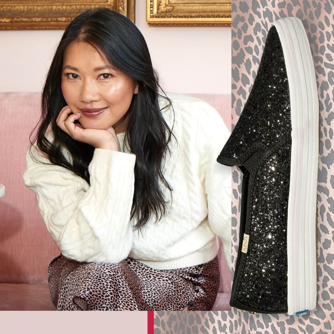 Kedsのインスタグラム：「Slip into a little something sparkly. Tap to shop the Keds x @katespadeny Double Decker glitter.」