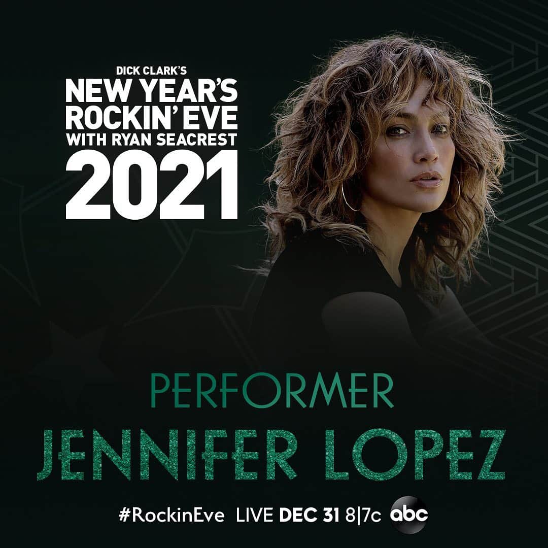 アメリカン・ブロードキャスティング・カンパニーのインスタグラム：「@jlo will perform just before the iconic Times Square ball drop on @rockineve! @cyndilauper, @theebillyporter and @jimmieallen will also perform so don’t miss #RockinEve on Dec. 31 at 8|7c on ABC!」