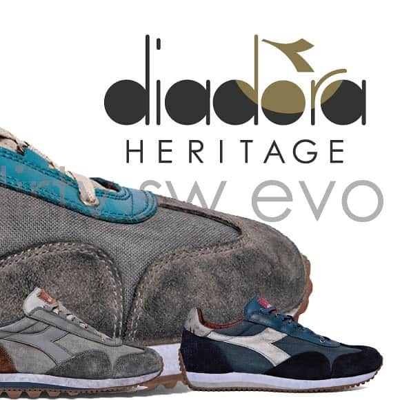 ディアドラのインスタグラム：「. 【diadora PRODUCT INFORMATION】 . "equipe h dirty sw evo" . ストーンウォッシュとダーティ加工が施され、USED感が際立つ"equipe h dirty stone wash evo" その独特の風合いで抜群の存在感がありイタリアのファッショニスタからも一目置かれています。 当equipeシリーズは70年代当時のシューズデザインを再現させ、製造工程に必要な木型(ラスト)とソール用の金型も70年代当時と同じものを採用しています。 . #diadora #diadoraheritage #equipe #makeitbright #sneakers #ディアドラ #ディアドラヘリテージ #エキップ #スニーカー」
