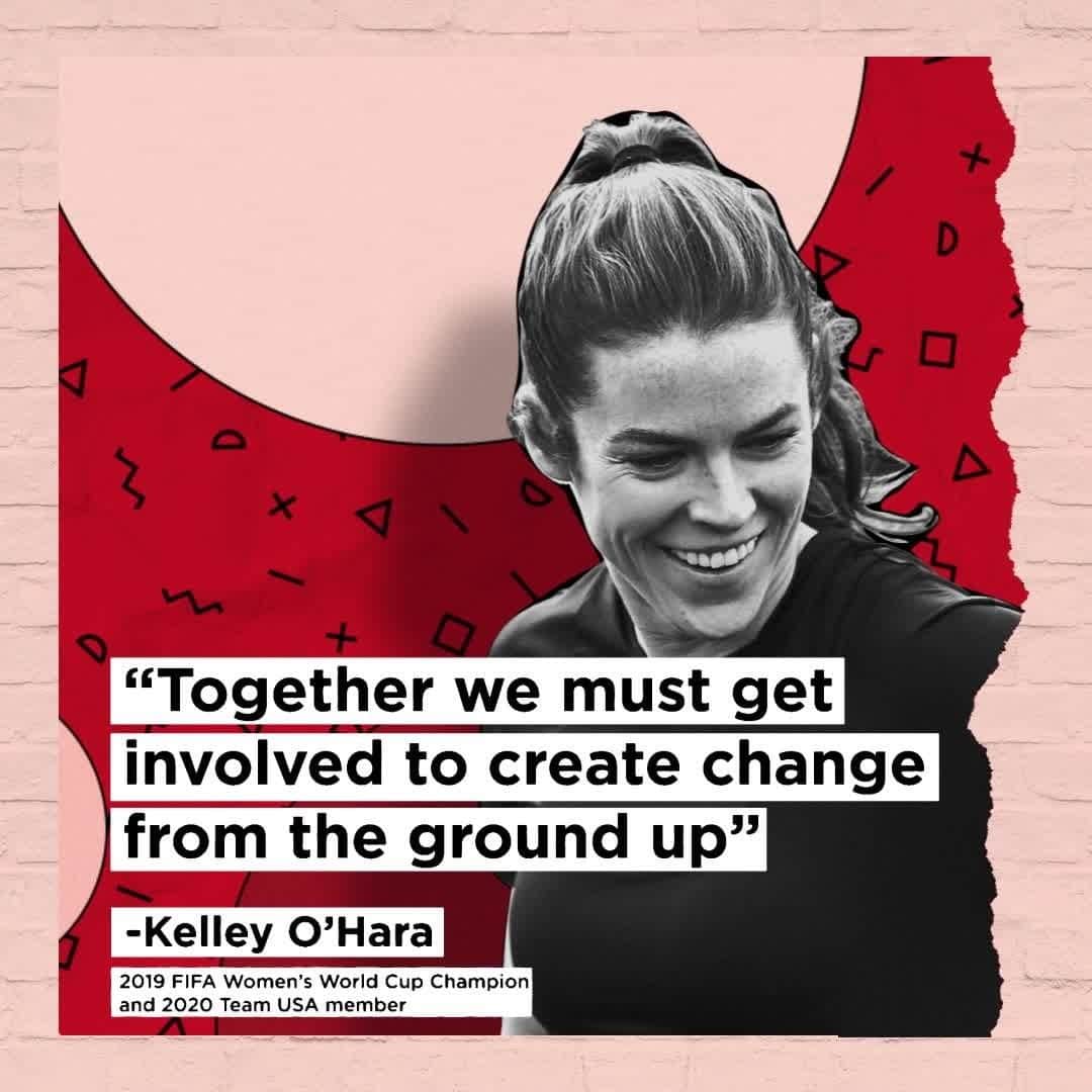 Coca-Colaのインスタグラム：「Kelley O’Hara, 2019 FIFA Women’s World Cup Champion and 2020 Team USA member, thinks it’s important to work together, not just on the field, but in our communities, too.」