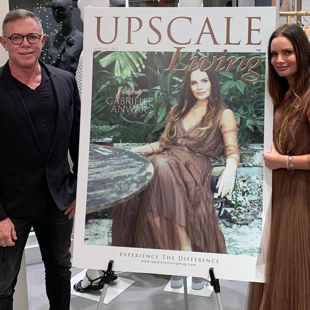 ガブリエル・アンウォーのインスタグラム：「Fun outing tonight to celebrate January cover @upscalelivingmg styled by @fabianafilippi for #fashionreset2021 with my love & constant supporter @shareefmalnik」