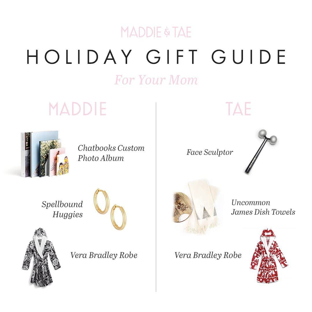 Maddie & Taeさんのインスタグラム写真 - (Maddie & TaeInstagram)「Has anyone NOT finished their Christmas shopping yet? We got you! Here are a few gift guides with ideas on what to get for Mom, Dad, Hubby, and your BFF! Shop them all at the link in our bio. 🎁❤️」12月16日 9時05分 - maddieandtae