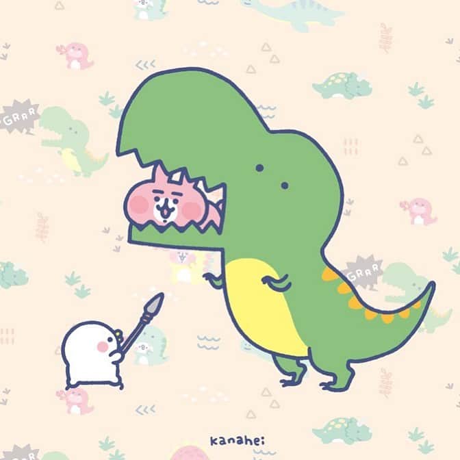 カナヘイのインスタグラム：「狩り  ダイナソーフェア12/25までやってます🦖💡 https://kanaheis-small-animals.jp/special/dinosaur_2011/  📲オンラインSHOP⇒ https://kanahei.shop/c/kanahei/series/dinosaur  #kanahei #卡娜赫拉 #卡娜赫拉的小動物 #カナヘイの小動物」