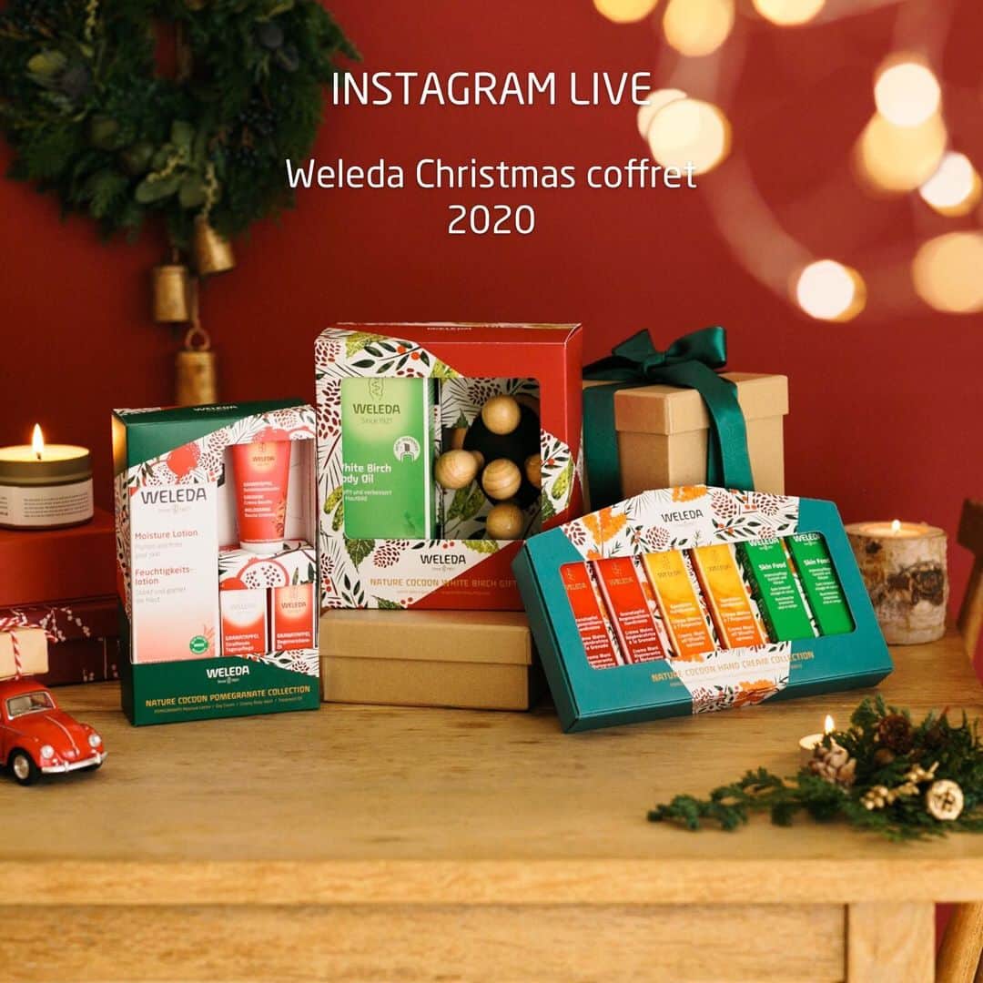 のインスタグラム：「\本日！Instagram Live 19:30～/ いよいよクリスマスが近づいてきましたね♪　　 Weleda Christmas coffret 2020 . 自分へのご褒美に、大切な方へのギフトに。 今年しか手に入らないクリスマスコフレで、年末はゆったりケアしませんか？ . 視聴者プレゼントもご用意してます。 みなさま、19時半にお会いしましょうー！ . #ヴェレダ #weleda #クリスマスコフレ #クリスマスプレゼント #クリスマス」