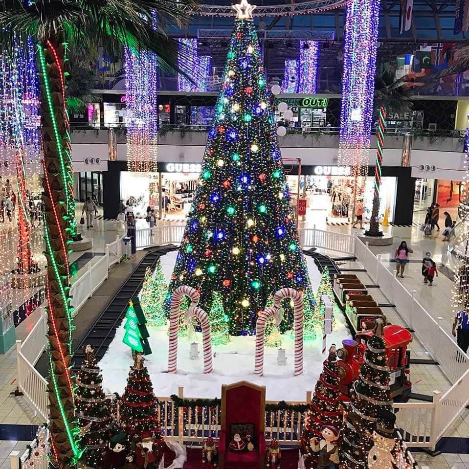 のインスタグラム：「🇬🇺グアム最大のショッピングモールの🎄クリスマスデコレーション🎅🤶 クリスマスツリー🎄だけじゃなく、ライトアップされた椰子の木🌴も😆 キラキラ🤩綺麗でホリデー気分が高まりますね‼️ . #usa #america #studyabroad #livinginamerica #guam #shoppingmall #christmastree #santa #palmtree #holidayseason #lightup #アメリカ #アメリカ生活 #留学 #グアム #椰子の木 #クリスマスツリー #ライトアップ #ホリデーシーズン #ショッピングモール #デパート」