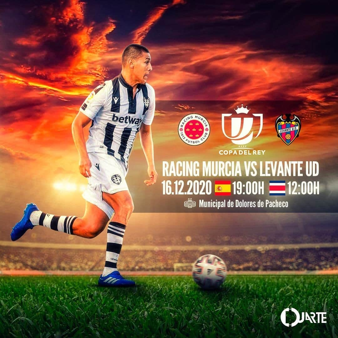 オスカル・デュアルテのインスタグラム：「.@levanteud 🔵🔴 🆚 Racing Murcia. 🏆 Copa del rey... 🏟  Municipal de dolores de pacheco. 📅 Miercoles 16 diciembre.. ⏰ 19:00h 🇪🇸 12:00h 🇨🇷」