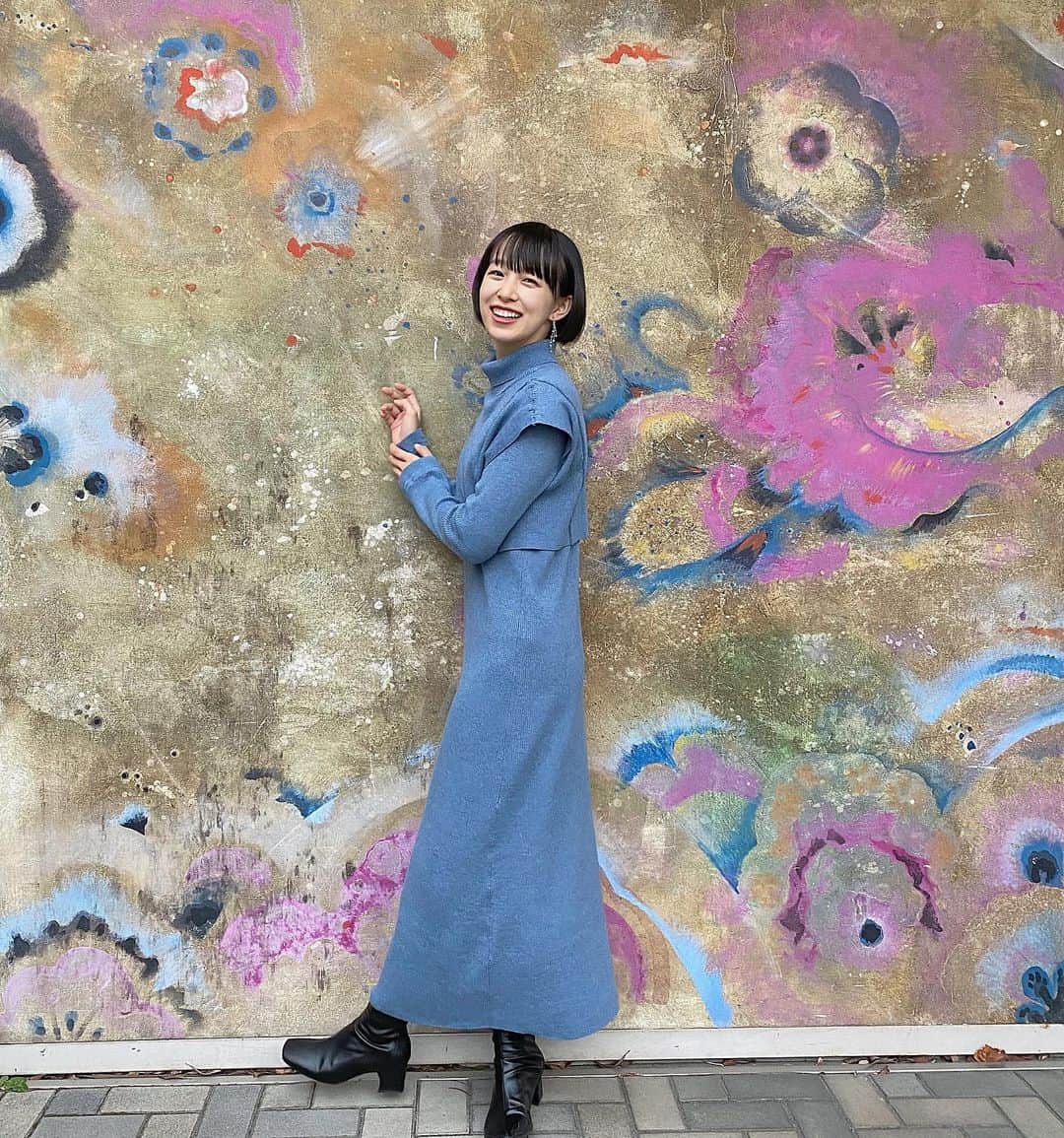坂田莉咲さんのインスタグラム写真 - (坂田莉咲Instagram)「最近のお気に入りワンピース☺︎  #冬服 #ワンピース　#全身コーデ」12月16日 18時06分 - sakata_risa