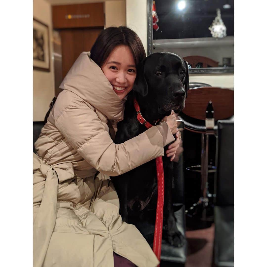 VANRIのインスタグラム：「* 本格的な冬の寒さがやってきましたねぇ❄️ しっかり暖をとって、栄養あるもの沢山蓄えて この冬健康に元気に乗り切りましょうね！ #浮気写真 #犬友のボンボン #bonito #黒ラブ #はなびにバレたら #永遠クンクンの刑」